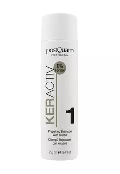 Шампунь Hair Care Repair Shampoo With Keratin 250 Ml. PostQuam, белый
