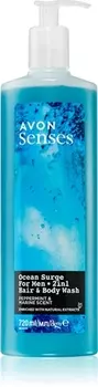 Шампунь и гель для душа 2в1 Avon Senses Ocean Surge, 720 ml