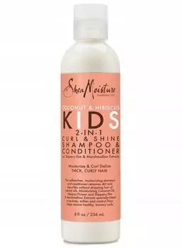 Шампунь и кондиционер для волос, 236 мл Shea Moisture Kids Coconut & Hibiscus 2-in-1 Curl & Shine Shampoo & Conditioner, Inna marka