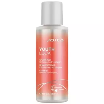 Шампунь Joico YouthLock с коллагеном. Молодость тела. Уменьшает ломкость вьющихся волос. Не содержит SLS-SLES-сульфатов. 1,70 жидких унции.