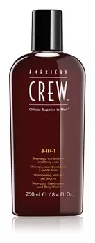 Шампунь, кондиционер для волос и гель для душа 3в1 для мужчин American Crew Hair & Body 3-IN-1