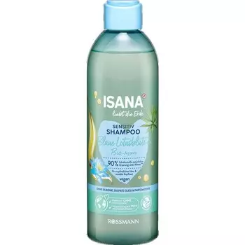 Шампунь Loves the Earth Sensitive с голубым цветком лотоса и органической агавой ISANA, 400 ml
