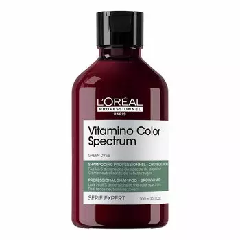 Шампунь, нейтрализующий красный цвет для темно-каштановых волос vitamino color spectrum professional red tones neutralizing shampoo for dark brown hair LOral Professionnel Paris, 300 мл