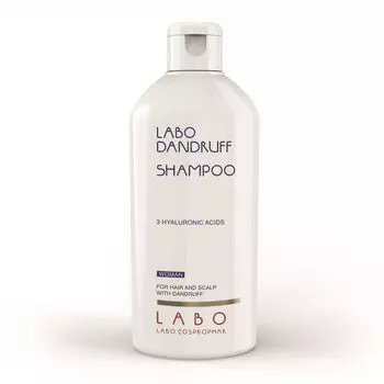 Шампунь против перхоти с 3 гиалуроновыми кислотами для женщин dandruff shampoo for woman Labo, 200 мл