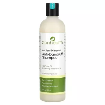 Шампунь против перхоти Zion Health Ancient Minerals с маслами чайного дерева и вечерней примулы, 355 мл