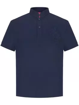 Shanghai Tang рубашка поло с воротником-стойкой и деталями в виде калабаша, синий