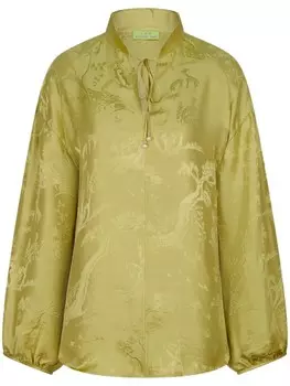 Shanghai Tang шелковая блузка с завязкой на шее, желтый