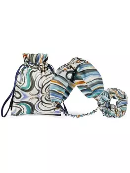 Shanghai Tang x Набор шелковых аксессуаров для волос Long Di, белый