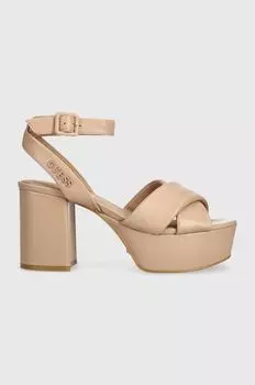 SHANNY кожаные сандалии Guess, бежевый