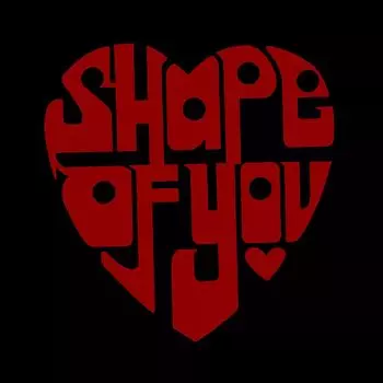 Shape Of You — мужская футболка с рисунком Word Art LA Pop Art, черный