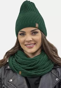 Шапка 7017 BEANIE AND SCARF SET Vivisence, цвет green