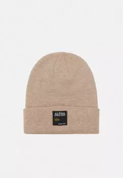 Шапка Alpha Industries LABEL BEANIE UNISEX, цвет vintage sand