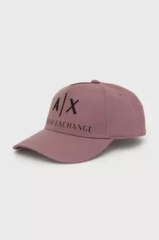 Шапка Armani Exchange, фиолетовый