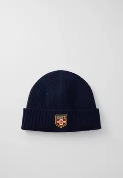 Шапка BADGE BEANIE UNISEX GANT, темно-синий