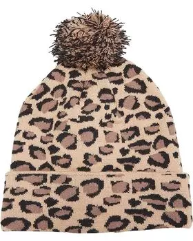 Шапка Badgley Mischka Leopard Beanie, леопардовый