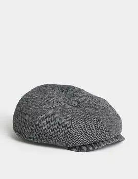 Шапка Baker Boy из смесовой шерсти с технологией Thermowarmth Marks & Spencer, серый микс
