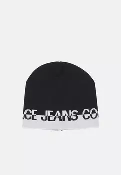 Шапка BEANIE LOGO CUT CIRCONFERENZA UNISEX Versace Jeans Couture, черный