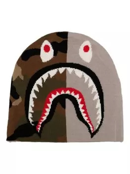 Шапка бини 1st shark A BATHING APE, серый
