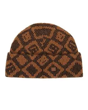 Шапка бини Acne Studios Konny Tiles Face, цвет Toffee Brown & Black