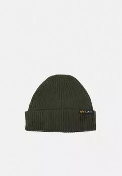 Шапка бини Alpha Industries, темно-оливковый