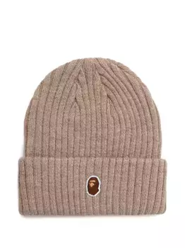 Шапка бини Ape Head в рубчик A BATHING APE, нейтральный