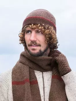 Шапка-бини Celtic & Co. из овечьей шерсти с шевроном, ржавчина