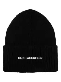 Шапка бини Essential с логотипом KARL LAGERFELD, черный