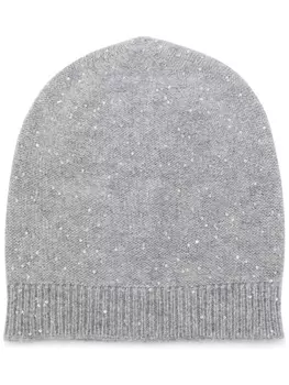 Шапка-бини Fabiana Filippi, украшенная пайетками, серый