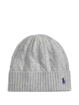 Шапка бини фактурной вязки POLO RALPH LAUREN, серый