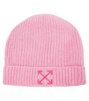 Шапка-бини из хлопка с логотипом Off-White, белый