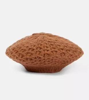 Шапка-бини из кашемира и шелка Loro Piana, коричневый