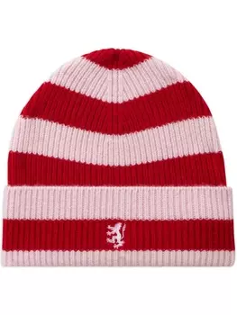 Шапка-бини из кашемира в полоску Pringle of Scotland, розовый