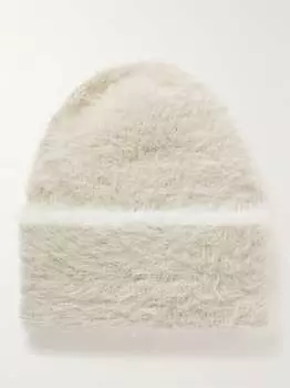 Шапка-бини из матового трикотажа с вышитым логотипом Neve JACQUEMUS, кремовый