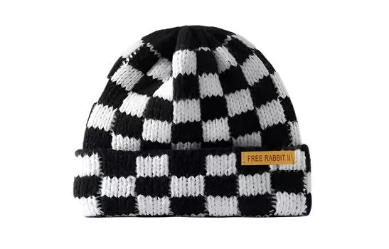 Шапка-бини из пряжи унисекс FREE RABBIT, белый/серый