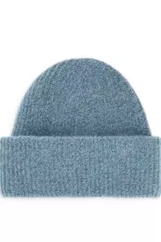 Шапка-Бини из шерсти альпаки и мериноса. Arket, синий