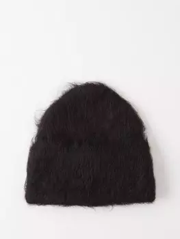 Шапка-бини из шерсти альпаки с начесом Toteme, черный