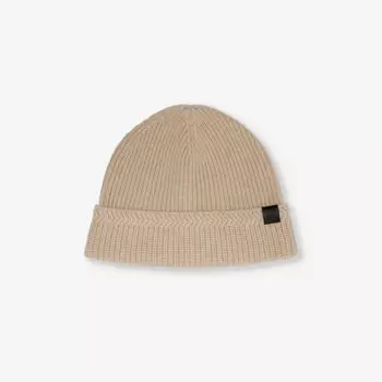 Шапка-Бини из шерсти и кашемира с фирменной аппликацией Tom Ford, экрю