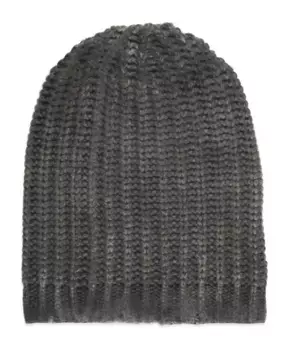 Шапка Бини из шерсти и кашемира с плетеным узором Avant Toi, серый