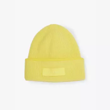 Шапка-Бини из шерстяной смеси в рубчик Le bonnet Jacquemus, желтый