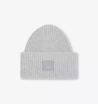 Шапка-Бини из шерстяной вязки Faces Acne Studios, серый