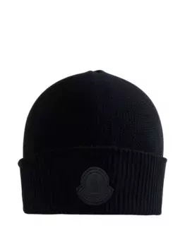 Шапка бини из смесового кашемира MONCLER, синий