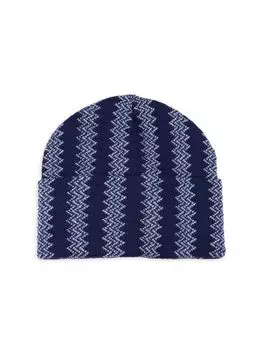 Шапка-бини из смесовой шерсти с зигзагом Missoni, темно-синий