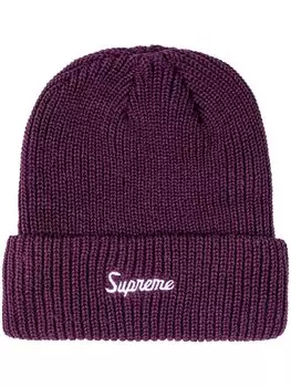 Шапка бини крупной вязки Supreme, фиолетовый