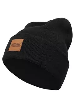 Шапка-бини LEATHERPATCH LONG Urban Classics, черный