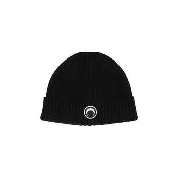 Шапка-бини Marine Serre Mulesing в рубчик, цвет Черный