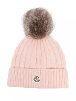 Шапка бини MONCLER, розовый