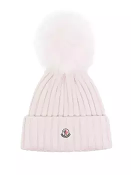 Шапка бини MONCLER, розовый