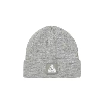 Шапка-бини Palace Tri-Ferg с нашивкой Серый меланж