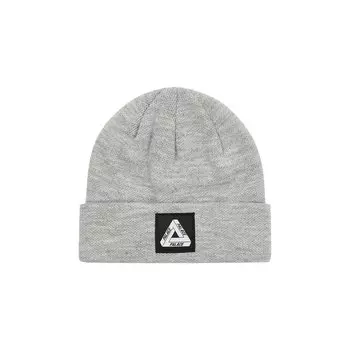 Шапка-бини Palace Tri-Ferg с нашивкой Серый меланж