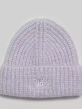 Шапка-бини ребристой вязки Superdry, фиолетовый вереск